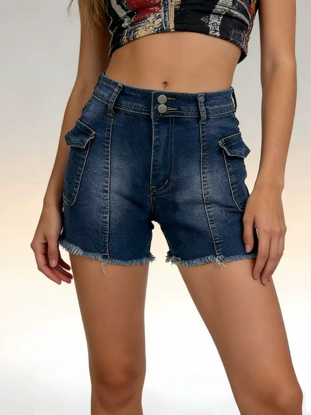 ZARA High Waist Stretch Slim Stylish Washed Women Denim Shorts